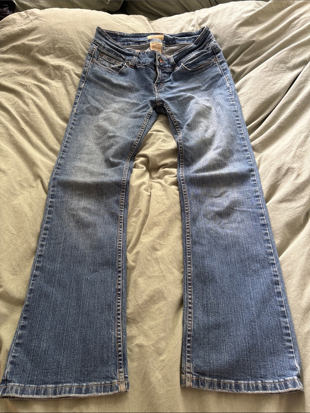 Paris Blues Light Blue Low Waisted Flare Jeans
